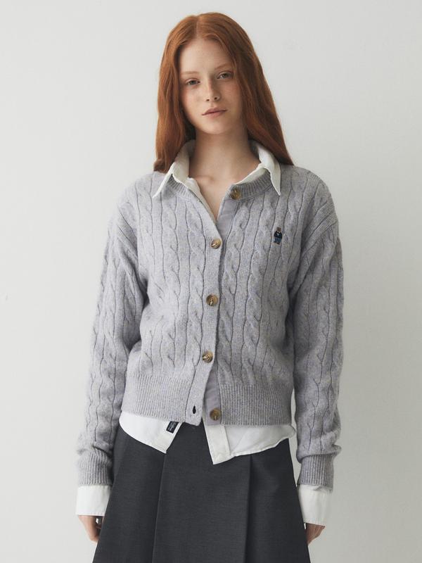 WHOAU Áo len Steve Bokasi Cable Cardigan_WHCKE4T23F