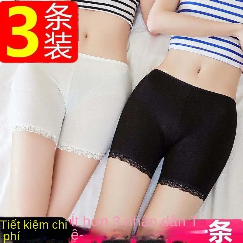 Quần đùi an toàn cho phụ nữ, với váy, quần legging chống lộ, ngoại Cỡ, chất liệu lụa lạnh, quần đùi bảo hiểm, ba phần tư, thích hợp cho mùa hè, 32k Đánh giá tích cực
