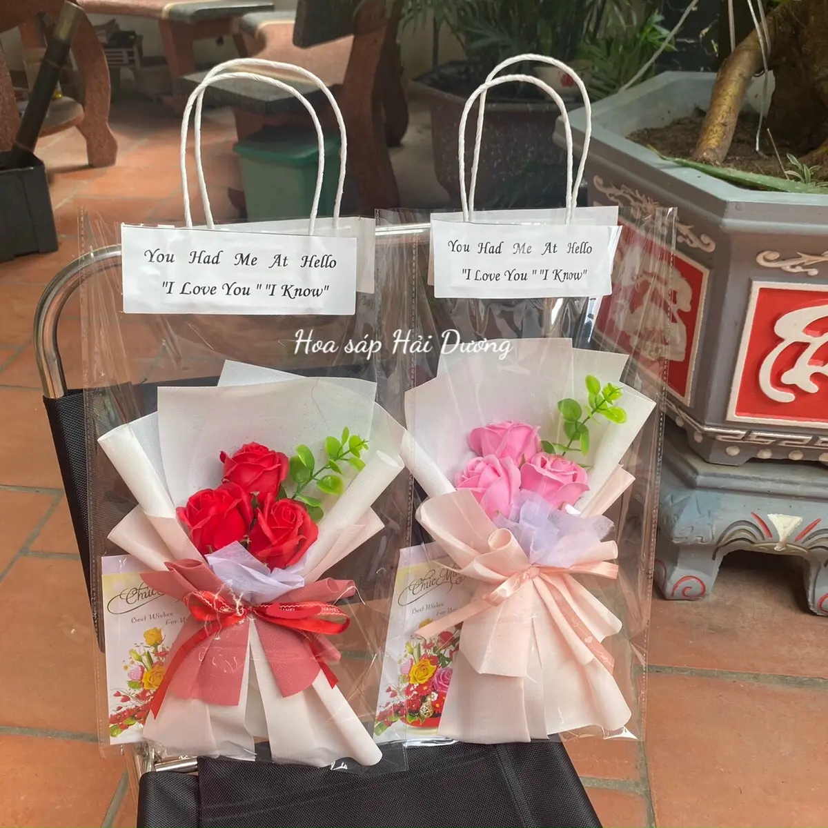 Bó 3 bông hoa sáp si 24-29k ( Tặng túi + thiệp )