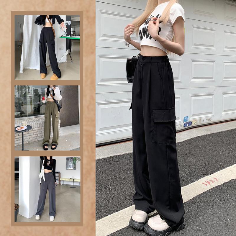  Quần kaki nữ túi hộp quần dài nữ dáng suông phong cách hàn quốc - trẻ chung năng động QS51 kaki túi hộp 