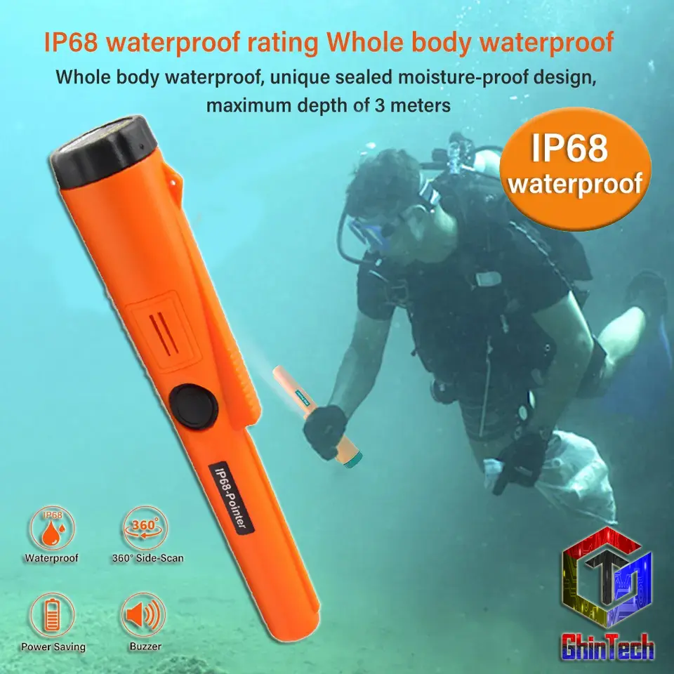 Metal detector Bawah Air IP68 Detektor Logam Tahan Air Gp Pointer Anti Dalam Air IP 68 Pointer AT emas perak