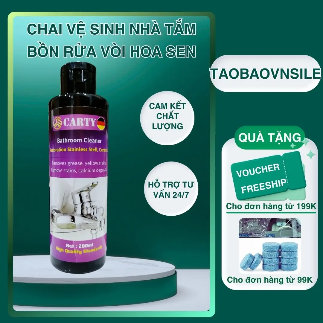Vệ Sinh Nhà Tắm - Chai Xịt Làm Sạch Vòi Rửa, Sen - Tẩy Cặn Canxi Vách Kính, Gương - Tẩy Trắng Bồn Rửa, Gạch Men