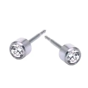 Anting Tindik Diamond Mata Silver Stainless Steel, Anting Tindik Pria Dan Wanita