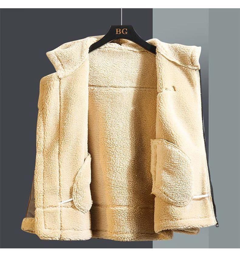 Product Introduction of Áo Khoác Lông Cừu Berber, Quần Áo Bảo Hộ Lao Động Nam, Lông Cừu, Áo Khoác Đi Xe Máy, Mùa Đông, Dày Dặn, Đệm Nhung, Quần Áo Bông, Áo Khoác Nam 22