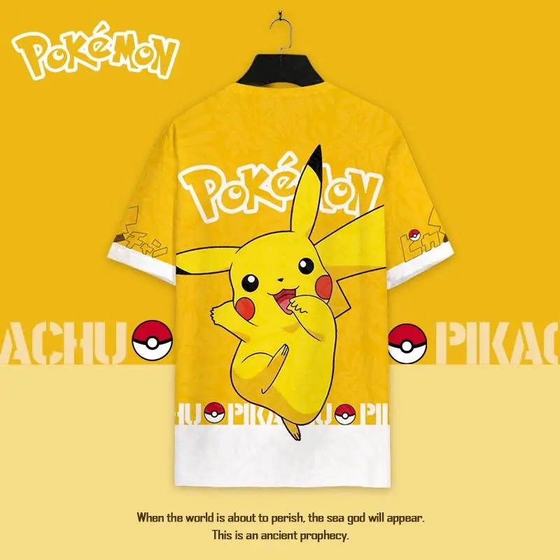 Áo Thun ngắn Tay Nhập Khẩu Anime Pokemon, Thiết Kế Hoạt Hình, Dành Cho Nam Giới, Nhân Vật Pikachu POKEMON, Thích Hợp Cho Học Sinh, Phần Mỏng Mùa Hè, Mới Cho Năm 2025 0