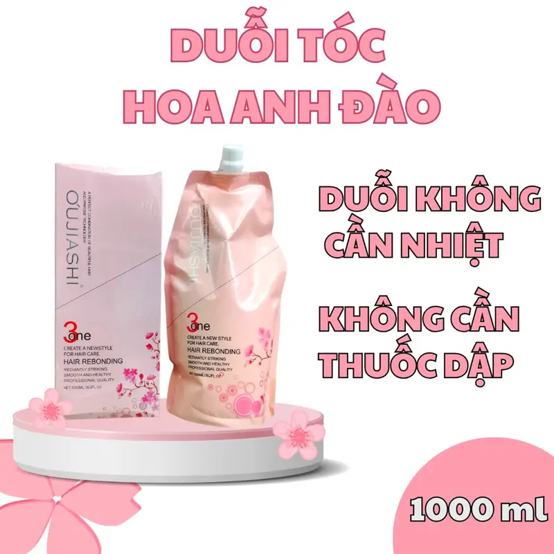 Kem Ép Tóc Thẳng 1 lần không cần dập Hoa Anh Đào Oujiashi 3 in 1 Nhật Bản 0