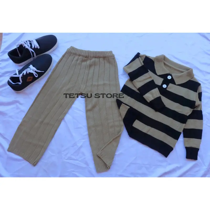 SETELAN SWEATER RAJUT BLASTER DAN CELANA KULOT RAJUT ANAK Lengan panjang / PAKAIAN SETELAN ANAK 3 - 10 TAHUN 0