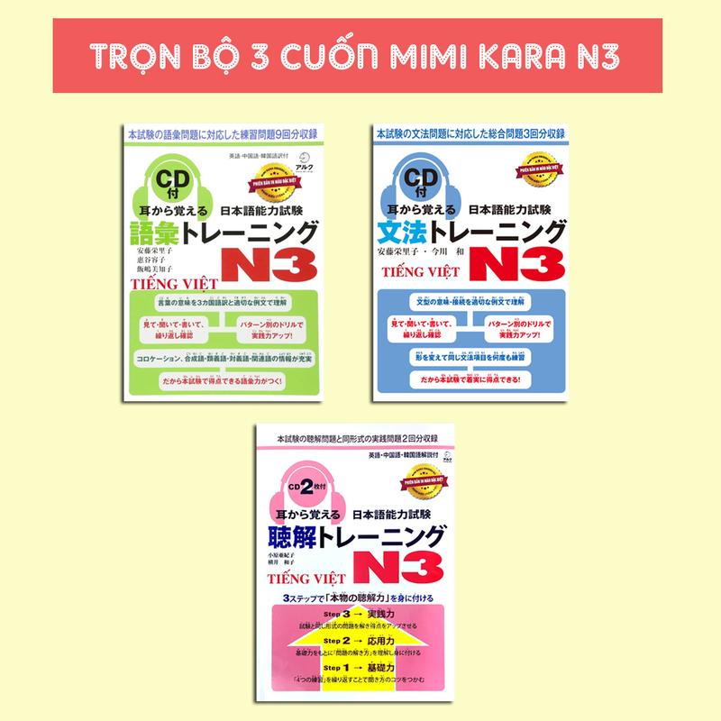  Sách Tiếng Nhật Combo Mimikara Oboeru N3 Phiên Bản Tiếng Việt - Trọn Bộ 3 Cuốn   Lẻ Tuỳ Chọn   