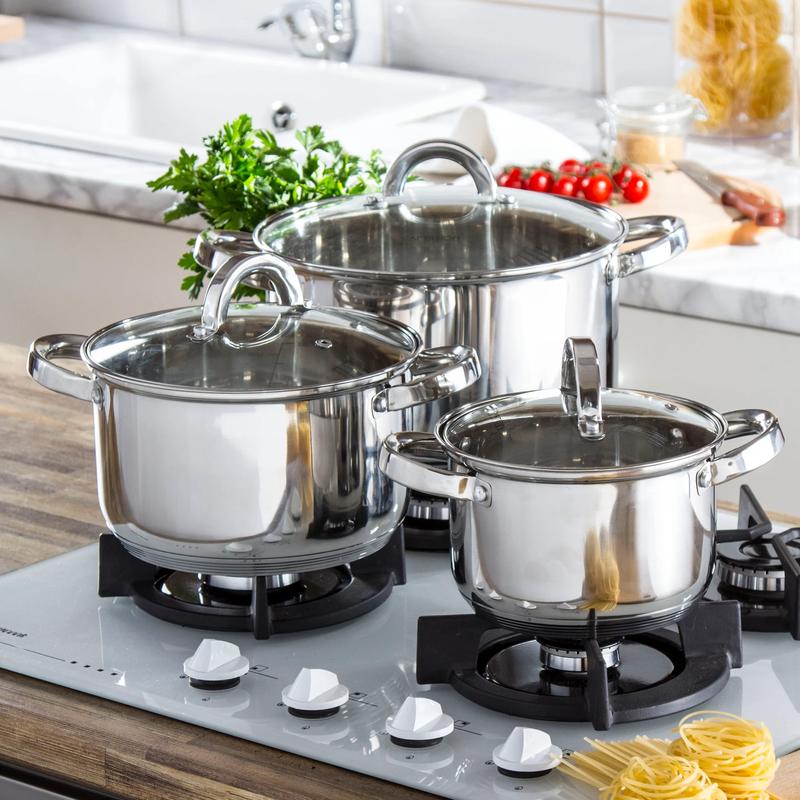 Bộ 3 nồi 5 lớp inox Ambition Berry | Made in Poland | thép không gỉ | Đáy 5 lớp pot 1