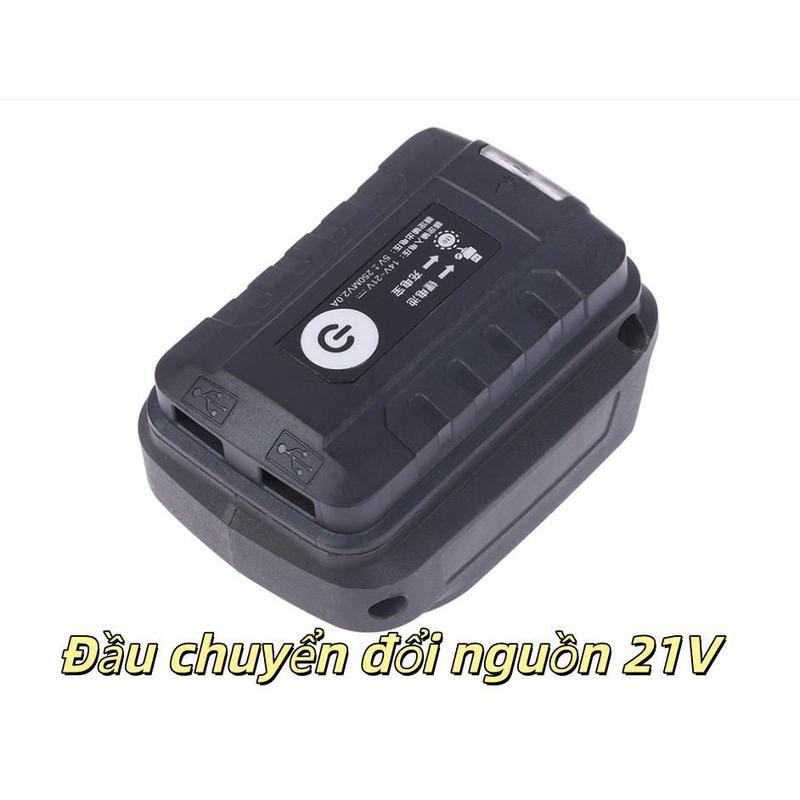 Đầu Chuyển Đổi Đa Năng - Biến Pin Máy Vặn Ốc Thành Sạc Dự Phòng, Đèn LED Và Cổng Sạc USB/ Type-C 2 Port