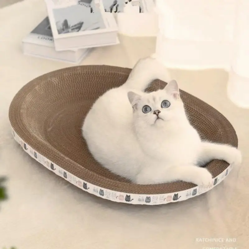 Durable Oval Cat Scratcher Pad Summer Gift, Play and Rest Cat Scratching Pad Cat Paws Grinding Toy, Cats Furniture, Pet Furniture, Cat Supplies Cat Furniture, Dog Stuff, Anxiety Fidget Toys, Birthday Gifts Ideas 0