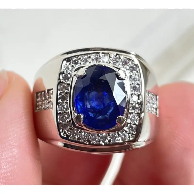 Batu Permata Asli Natural original Royal Blue Saffir Ceylon Est Super mewah kualitas super Elegan Desain Terbaru