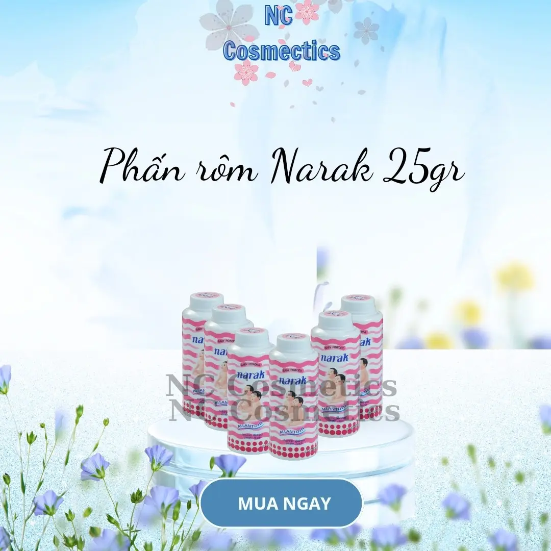 Phấn rôm Narak 25gr giúp hút ẩm, làm da thông thoáng trước khi waxing nam nữ
