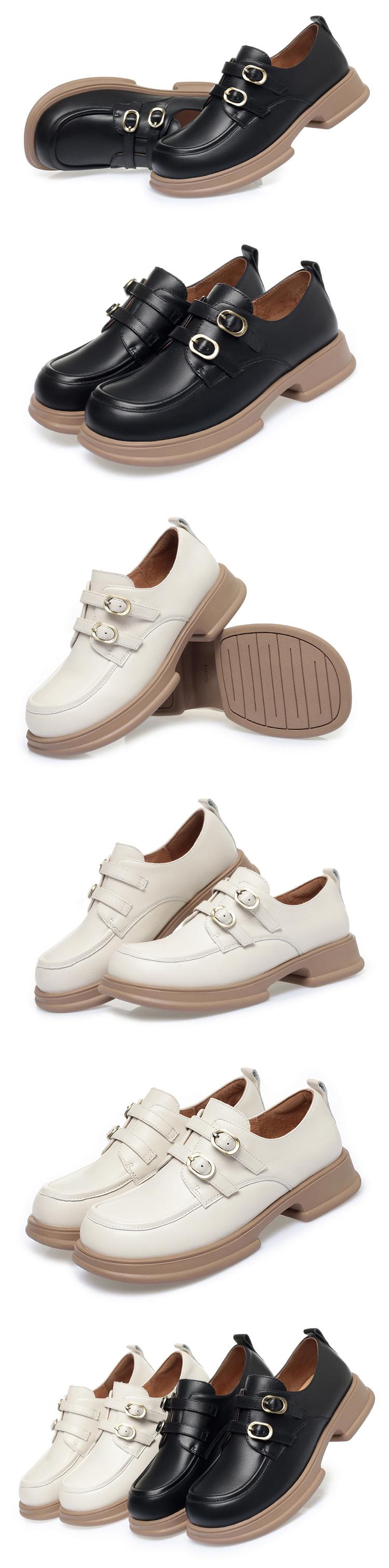 Product Introduction of Single Shoe Women's Platform  New British Style Small Leather Shoes Anti-slip Loafers Women's Handmade Casual Women's Shoes 6