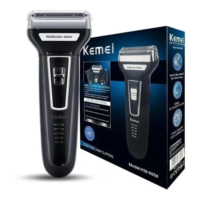 [BISA COD] Kemei KM 6558 Hair Clipper 3in1 Alat Cukur Rambut Jenggot Dan Bulu Hidung 8