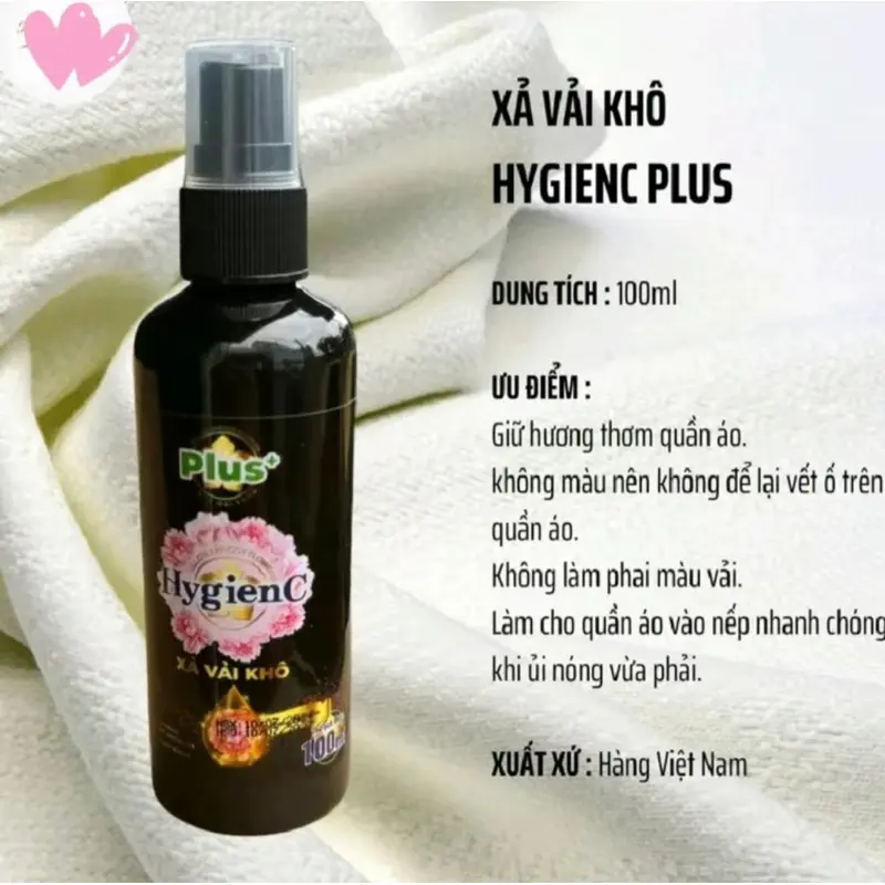 [ COMBO 5 TẶNG 1 ] Chai Xịt Xả Vải Khô HygienC Plus 100ml/Chai Lưu Giữ Hương Thơm Bền Lâu Trên Quần Áo 6