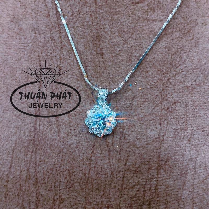  Phụ Kiện Dây Chuyền Nữ D018M037 Mì Xoắn Với Mặt Hoa Mai Đeo Cổ Siêu Xinh Trang Sức Bạc Ý Xi Kim - Bạc Thuận Phát 