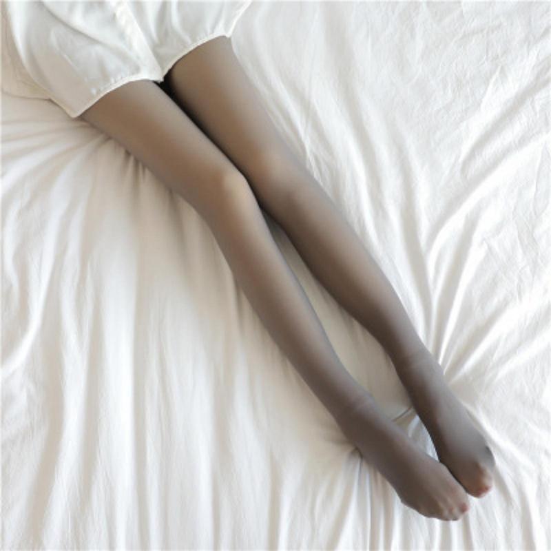 Product Introduction of Autumn And Winter Elastic Gray Fake Transparent Plus Velvet Warm Leggings Tights 26