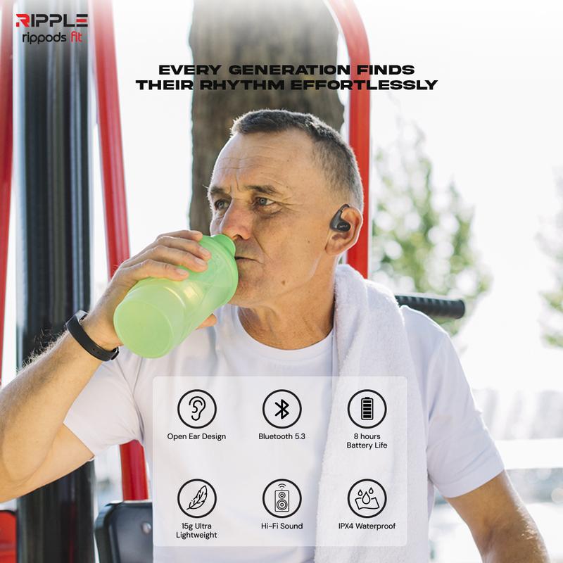【Hot Selling】Ripple Rippods Fit F2 Sport Bluetooth Earphone wirelesss headset/handsfree 5.3 Garansi 1 tahun headphone earphones COD 2