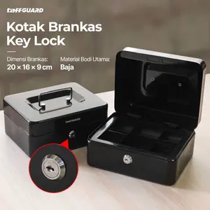 TaffGUARD Brankas Kotak Uang Dokumen Cashbox Key Lock 20x16x9cm - 200A