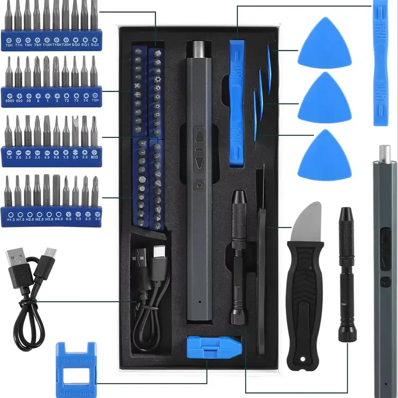 Multifunctional Electric Screwdriver Set, Professional Precision Repair Tools, Magnetic Phillips Torx Screwdriver Bits for PC DIY 4