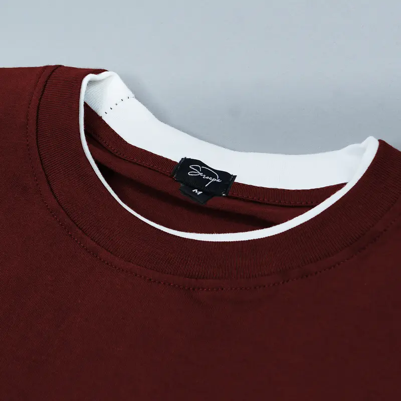 Glenca Series - MERAH MAROON kaos polos oversize t-shirt warna marun putih lengan pendek 2