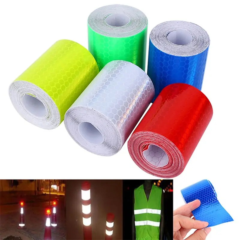 Băng Dính Keo Cảnh Báo An Toàn Tự Dính Phản Quang, Dài 1m, Rộng 5cm, Cho Xe Tải Ô Tô, Cuộn Nhãn Dán Phim 2