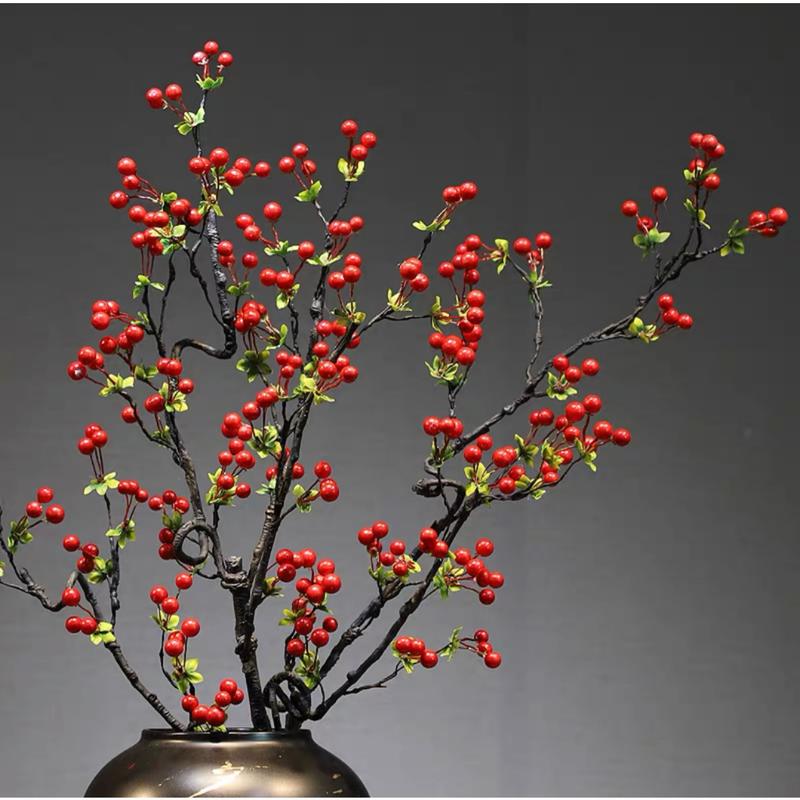 Cành Sơ Ri cổ Chery cổ dùng để cắm bình hoa giả trang trí nhà cửa trang trí quán cà phê decor nội thất cắm hoa để bàn trang trí phòng khách trang trí tiệc cưới