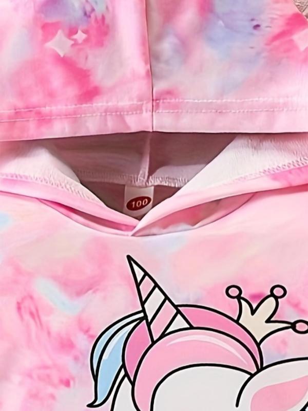 Girl's Unicorn Print Hoodie, Cute Long Sleeve Hooded Pullover for Spring & Fall, Kids Clothes for Daily Wear 2
