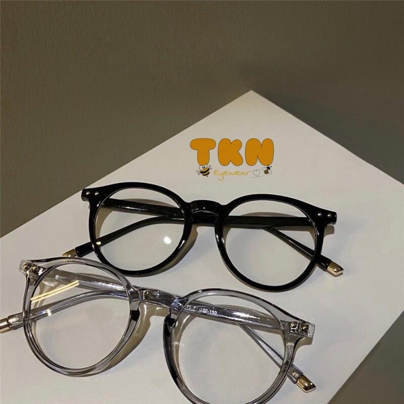 Mã N030 Kính Tròn Form TO Oversize Full nhựa dày dặn chắc chắn Kèm Hộp + Khăn lau