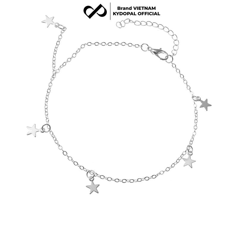  Lắc chân bạc KYDOPAL đính đá cá tính trang sức vòng nữ cao cấp ý 925 - PAL9B7L13 