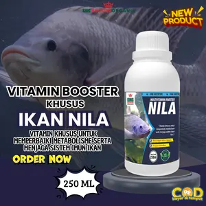 VITAMIN BOOSTER Ikan Nila Vitamin Ikan Nila, Cepat Besar, Penambah Napsu Makan, Anti Parasit, Panen Lebih Cepat 250ML