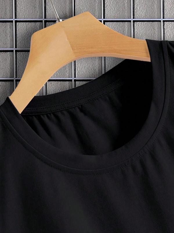 Men's Letter Print Round Neck Tank Top, Regular Fit Casual Crew Neck Sleeveless Top for Summer, Fashion Men's Top for Daily Wear, Socks 2
