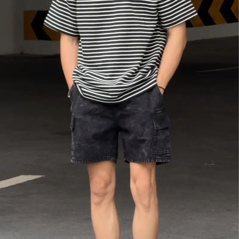 ( XẢ KHO) Quần Short Jean Nam Túi Hộp 02 Menswear Denim  Xanh Có Túi 1
