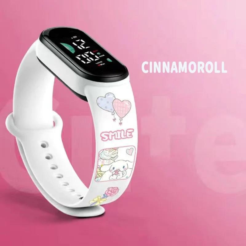 Đồng Hồ Điện Tử, Phim Hoạt Hình Anime Sanrio, Thiết Kế Pochacco Và Cinnamoroll, Phong Cách Kawaii Thích Hợp Cho Trẻ Em Và Học Sinh, Đồng Hồ Thể Thao LED, Silicon In Hình 7