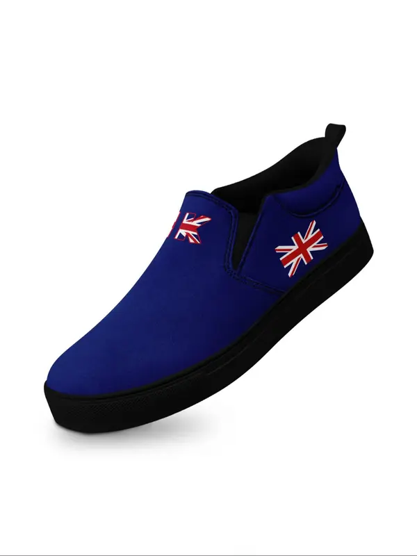 Men's Random Flag Print Slip on Sneakers, Casual Comfortable Breathable Sports Running Shoes, Lightweight Easy Fit Everyday Comfort Shoes, Trainer 5