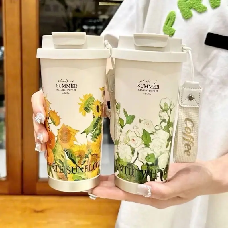 Ly giữ nhiệt inox hoạ tiết 500ml binh giu ly  giữ