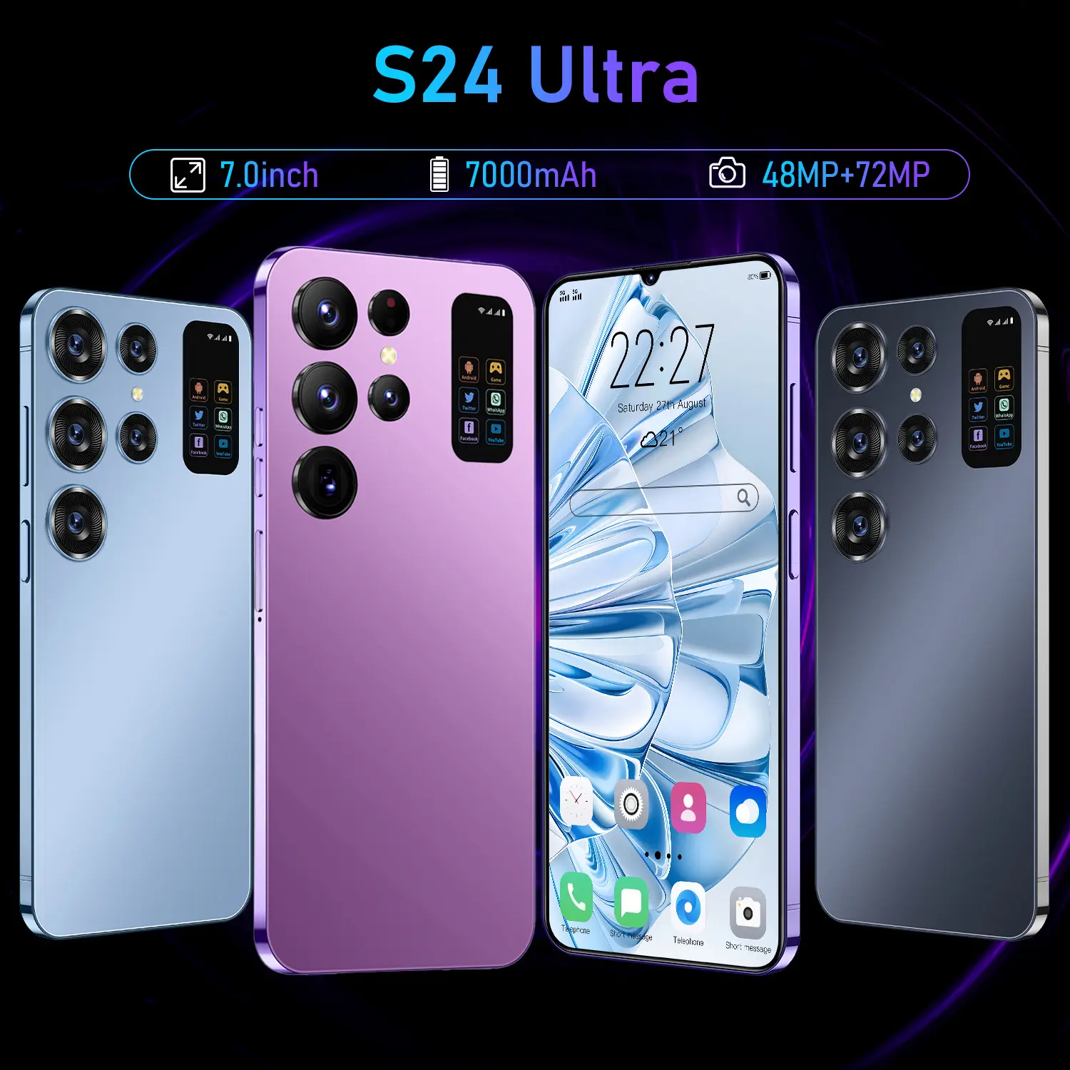 Điện Thoại Thông Minh Android, Smartphone2024, Màn Hình Inch, Hàng Nhà Máy, Bán Chạy, Bán Chạy Xuyên Biên Giới, Điện Thoại Di Động S24 Ultra