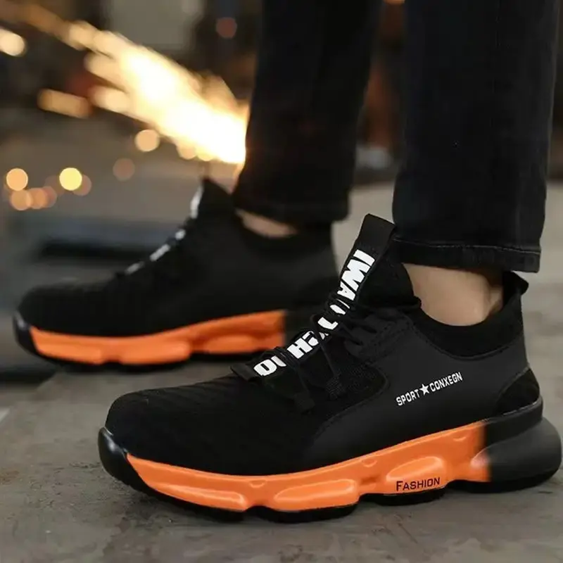 Sepatu Kerja Safety Pria Shoes Cowok Ujung Besi Baja  Model Boots Casual Sneakers  High Quality Premium Waterproof 3
