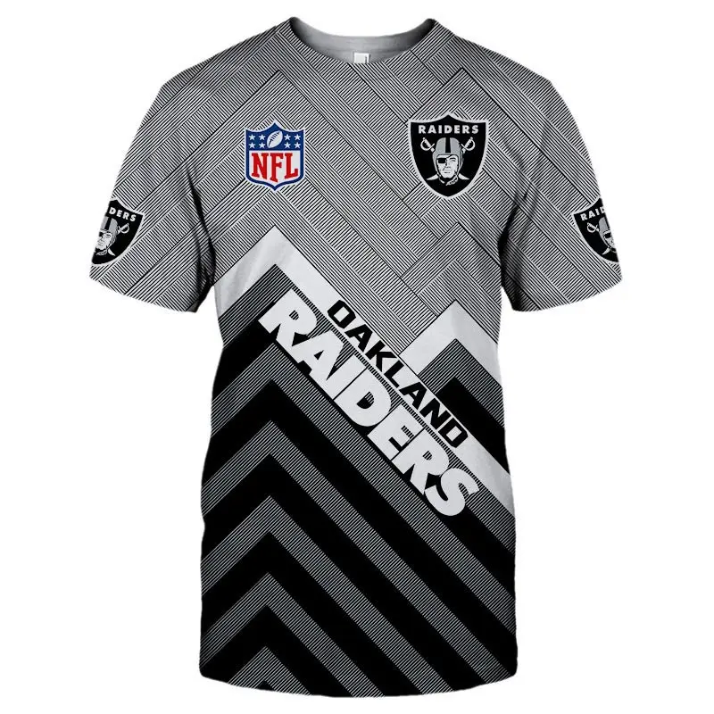 RANDERS Men's Casual Short Sleeve Raiders T-shirt Black And White Line Stitching Graffiti Shield Print Fashion TopsSHIRT BAJU JERSEY MAN SPORT CLOTHING