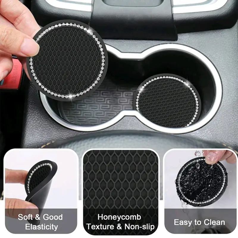 Car Coaster Water Cup Bottle Holder Anti-slip Pad Mat Silica Gel Waterproof For Interior Decoration Car Styling Accessories Car 3