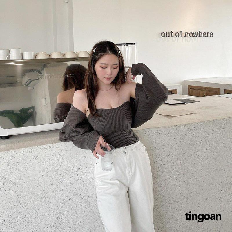 TINGOAN - Áo set cardigan quây len nm xám đậm WAY 2 SEXY XM PHIÊN BẢN MỚI T2.2025