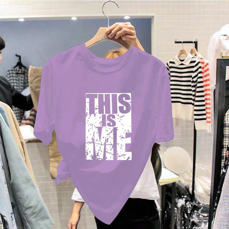 Product Introduction of Unisex T Shirt for Women Korean Fashion Loose Teen Tops Printed Graphic Casual Short-sleeved O304m 18