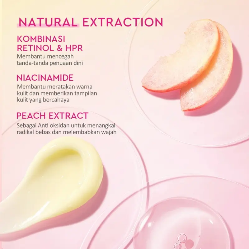NEW GLAD2GLOW Peach Retinol Moisturizer Krim Pelembab 1