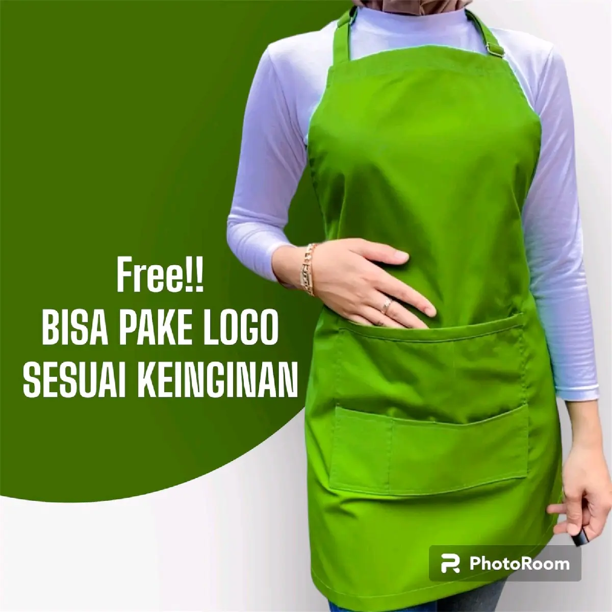 Apron Costum logo bordir Celemek Tali