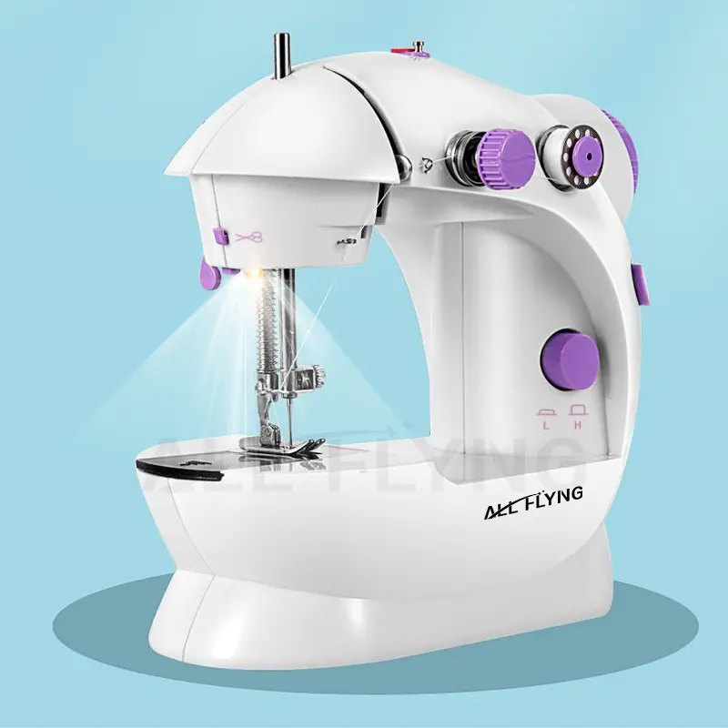 【ALL FLYING】202 Mini Electric Sewing Machine 2-Speed Portable Sewing Machine Kit With Foot