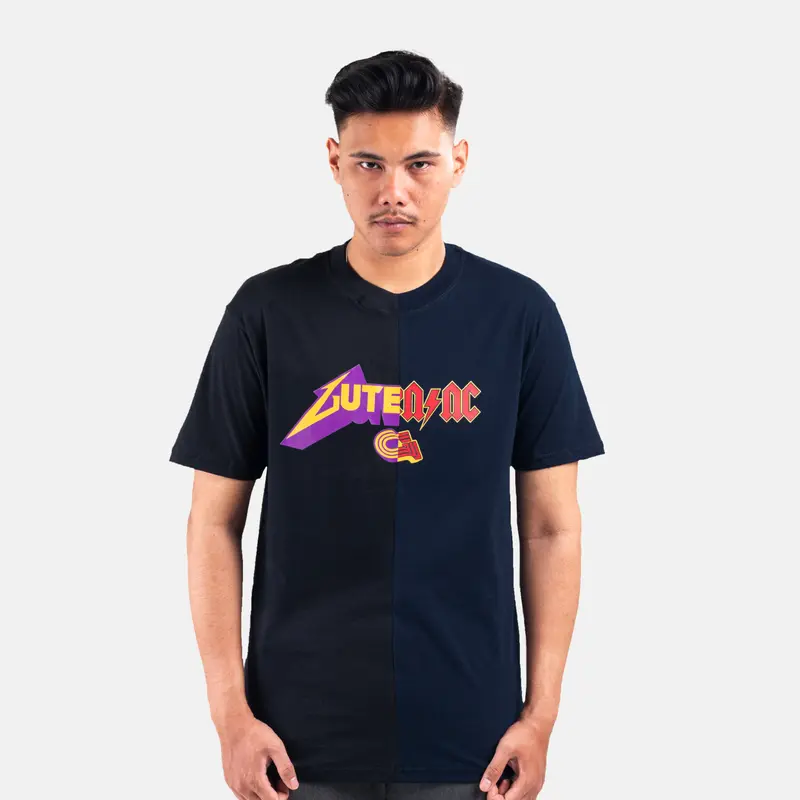 Guten Inc - Kaos Tangan Pendek Pria T-Shirt Two Tone Navy-Black 3