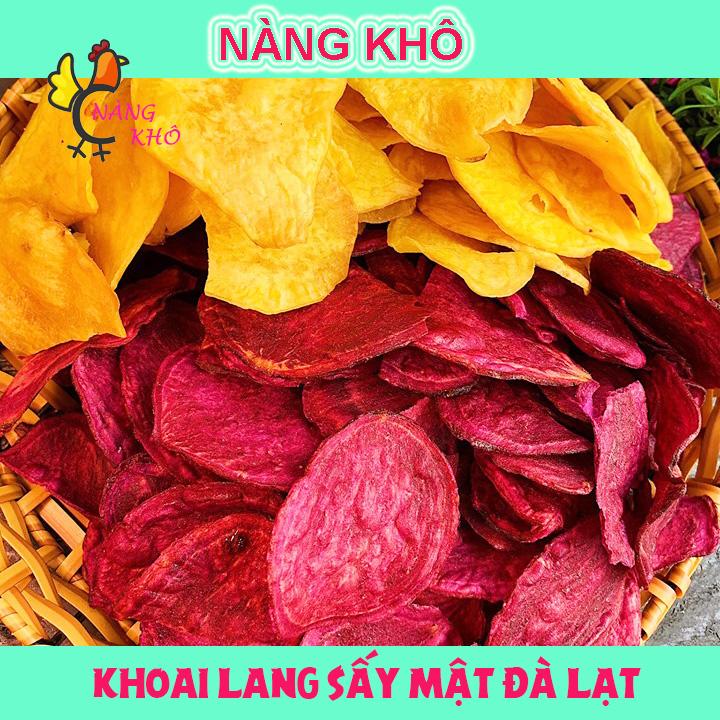 Khoai lang vàng tím sấy mật ong đà lạt | trái cây sấy (hàng loại 1 nguyên miếng) Đồ ăn vặt Nàng Khô
