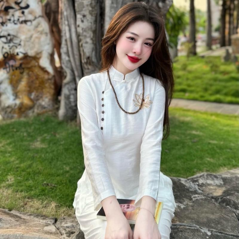 Set Đũi Mềm Pháp Phục Thêu Sen new 5