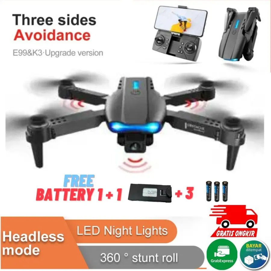 DRONE E99 K3 PRO 4K HD DUAL KAMERA MURAH - double camera Remote
